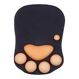 Mouse pad de silicone para pulso Garra de gato bonito Mouse pad de silicone anti-derrapante Movimento suave Posicionamento preciso preto