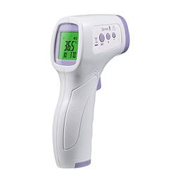 Moniss Termômetro de testa digital Medição de temperatura por infravermelho sem contato com luz de fundo colorida para crianças, crianças e adultos