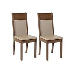 Conjunto 2 Cadeiras 4280 Madesa Rustic/Crema/Suede Perola