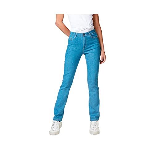Calça Jeans Modelagem Reta em Algodão e Elastano, Feminina, Hering