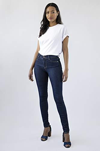 Calça jeans Feminina Versatti Skinny Lavagem Azul Escuro Monaco Tamanho 38, Cor Azul Escuro