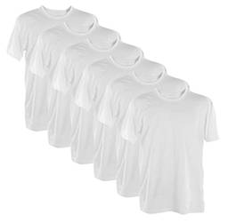 Kit 6 Camisetas 100% Algodão (Branca, G)
