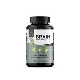 Nootrópico Brain Power Focus - (60 Cápsulas) - Fórmula Completa + Coenzima Q10 + B12