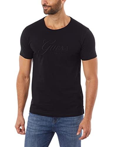 GUESS Bordado, T Shirt Masculino, Preto (Black), G3