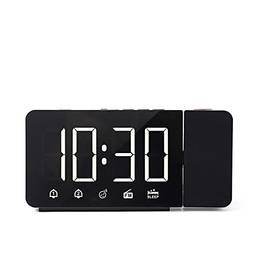 KKmoon Projetor Despertador 180 ° Projetor com Rádio FM Função Snooze 4 Dimmer Dual Alarm USB Charging Relógio Digital 12H/24H para Quartos