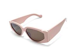 Óculos De Sol Feminino Retro Gatinho Geométrico A-2100 Cor: Rosa-Nude