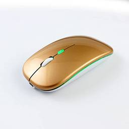 Mouse Sem Fio Recarregável Wireless Led Rgb Colorido Ergonômico Usb 2.4 Ghz TAMO (DOURADO)