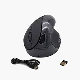 Houshome Mouse óptico vertical mouse ergonômico sem fio mouse recarregável bateria integrada com interruptor DPI para laptop PC (preto)