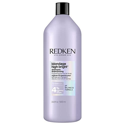 Redken Shampoo Blondage High Bright | Ilumina Instantaneamente Cabelos Coloridos e Loiros Naturais | Enriquecido com Vitamina C | Realça o Brilho dos Fios e Evita o Desbotamento | 1L