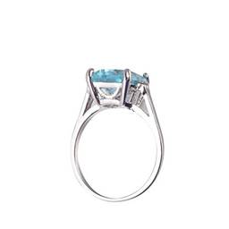 Anel vintage feminino com pedra preciosa água-marinha azul esmeralda azul água-marinha anel de casamento tamanho 6-10 (6) SUPVOX Azul