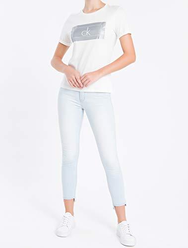 Blusa manga curta logo, Calvin Klein, Feminino, Branco, M