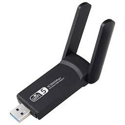 Henniu Adaptador sem fio USB WiFi 1300 Mbps Lan USB Ethernet 2.4G 5G Banda dupla WiFi Placa de rede WiFi Dongle