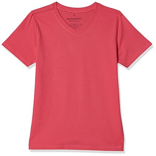 Camiseta Gola V Unissex; basicamente; Pink 2