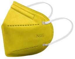 Máscaras de Proteção Respiratória KN95 Adultas com ANVISA Uso Hospitalar Fabricada no BRASIL - Kit de 10 Unidades - Embaladas INDIVIDUALMENTE - Brancas, Azul Claro, Rosa, Preto, Vermelha, Amarela - BFE > 98% - FPP2 PFF2 - SOS Mascaras (Amarelo)