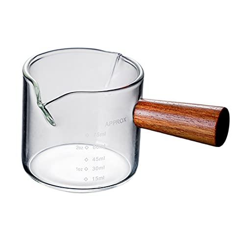 Baoblaze Copo medidor de bico duplo de vidro borossilicato transparente de 51-100 ml de vidro espresso para bar de molho barista vinho cozinha jarro de medição, A