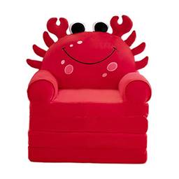 gazechimp Capa de sofá infantil de pelúcia com capa dobrável para poltrona infantil, capa de sofá infantil, Caranguejo Vermelho
