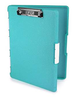 Dexas Slimcase 2 Prancheta de armazenamento com abertura lateral, 32 x 24 cm, glitter azul-petróleo