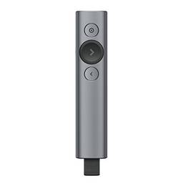 Apresentador sem fio Logitech Spotlight com Conexão USB ou Bluetooth, Aplicativo para Personalização de Botões e Alertas e Bateria Recarregável - Cinza