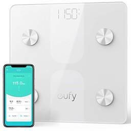 eufy Smart Scale C1, a Balança Inteligente com Bluetooth sem Fio, Balança de Banheiro Digital, 12 Medições como Peso, Gordura Corporal, IMC e muito mais, branco, lbs ou kg