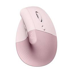 Mouse Sem Fio Logitech Lift Vertical Com Design Ergonômico, Bluetooth ou Logi Bolt USB, Cliques Silenciosos, Compatível com Windows/macOS/iPadOS - Rosa