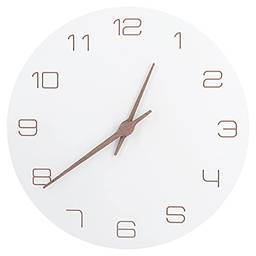 Relógio de parede silencioso, relógio cozinha parede de numeral árabe relógio conciso, relógio de parede de madeira sem tique-taque para quarto cozinha escritório sala de aula