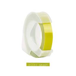 KKmoon Recarga de fita de etiqueta de plástico 3D para DYMO 12965 1610 Label Maker com 3/8 de polegada * 9,8 pés, 1 rolo verde oliva