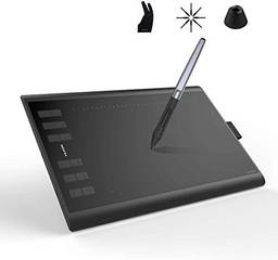 Tablet de desenho gráfico Huion Inspiroy H1060P com resposta de inclinação Stylus sem bateria e sensibilidade de pressão da caneta 8192