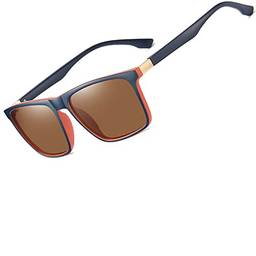 Óculos de Sol Quadrado Clássico, Joopin Óculos de Sol Masculino e Feminino Polarizado UV400 Proteção Óculos (Marrom)