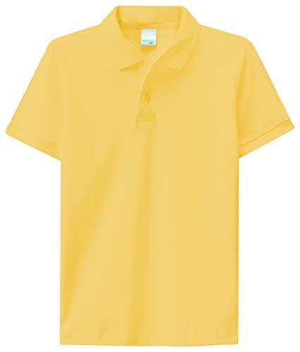 Camisa Polo piquê, Malwee Kids, Meninos, Amarelo, 14