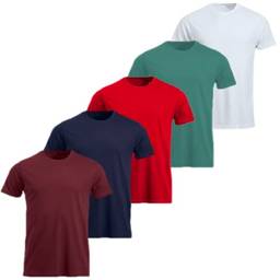 Kit 5 Camisetas Masculinas Básicas Algodão SORTIDAS (as2, alpha, x_l, regular, Sortidas)