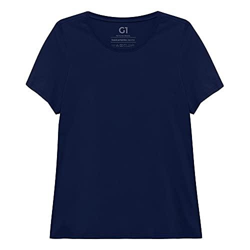 Camiseta basicamente. Lisa, feminino, Azul, G3
