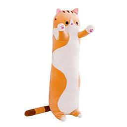 Brinquedo de pelúcia bonito em forma de gato de desenho animado para dormir travesseiro longo presente decorativo