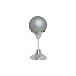 Esfera M Com Pedestal Alumínio Decoração Cerâmica Cinza Fosco