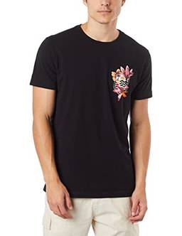 Camiseta,T-Shirt Vintage Brasão Florido,Osklen,masculino,Preto,M