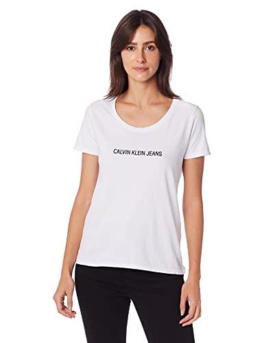 Blusa,Logo centralizado,Calvin Klein,Feminino,Branco,P