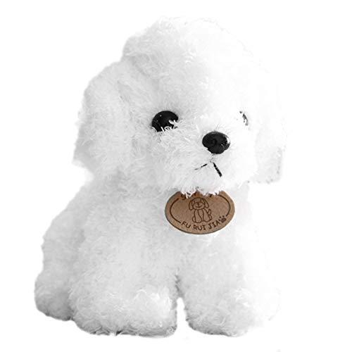 Simulação por de brinquedo de pelúcia de cachorro de pelúcia boneca de cachorrinho de cachorro poodle bonito para enviar crianças agarrar presente TeddyDog-White 25cm