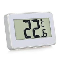 ERYUE Termômetro de geladeira, Digital LCD Frigorífico Termômetro Frigorífico Congelador Termômetro com Suporte Ajustável Ímã de Alerta de Gelo Uso Doméstico