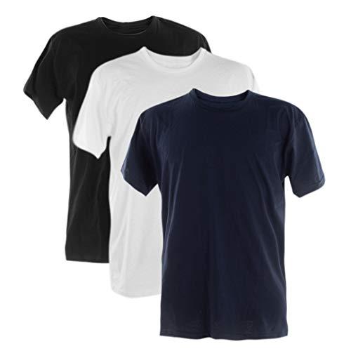 Kit 3 Camisetas 100% Algodão (marinho, Branco, Preto, GG)