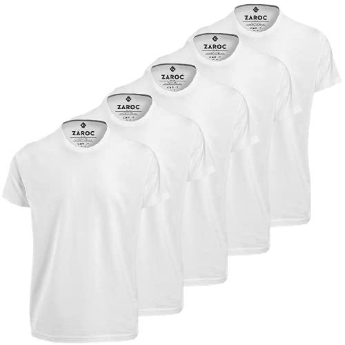 Kit 5 Camisetas Masculinas Slim Fit Básicas Algodão Premium (Brancas, GG)