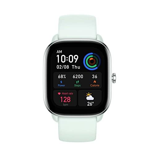 Amazfit GTS 4 MINI Smartwatch, com GPS e Alexa integrados, tela AMOLED HD de 1,65", bateria com duração de 15 dias para telefone Android compatível com iPhone (Blue)