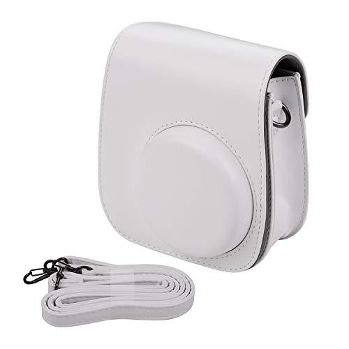 Domary Porta-bolsa para câmera instantânea portátil em couro PU com alça de ombro compatível com Fujifilm Fuji Instax Mini 11