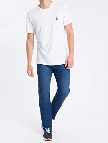 Camiseta regular logo peito, Calvin Klein, Masculino, Branco, P