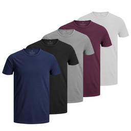 Kit 5 Camisetas Masculinas Básicas Algodão Premium 30.1 by ZAROC (as2, alpha, x_l, regular, Preto/Marinho/Cinza/Branco/Bordô)