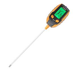 Moniss Testador de solo 4 em 1 Detector de umidade multifuncional Medidor de pH Medidor de temperatura Umidade, luz solar, Intensidade de teste de pH