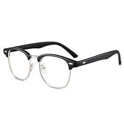 Cyxus Óculos de Luz Azul Óculos de Computador Lentes Transparentes Anti-Fadiga Ocular para Homens e Feminino Com bloqueio de UV (0-Preto Brilhante)