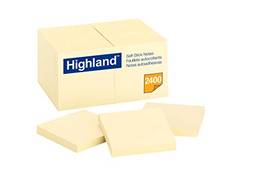Notas adesivas Highland Sticky Notes 6549-24, 7,6 x 7,6 cm, amarelo, pacote com 24