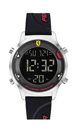 Ferrari Relógio masculino de quartzo Digitrack com pulseira de silicone, preto, 18 (modelo: 0830756)