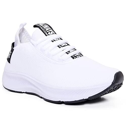 Tênis Esportivo Masculino Lançamento BF Shoes (43, Branco/Preto)
