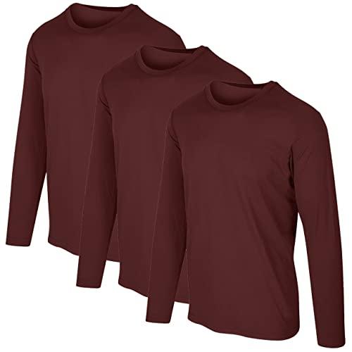 KIT 3 Camisetas Proteção Solar Permanente UV50+ Tecido Gelado – Slim Fitness – EGG Vinho