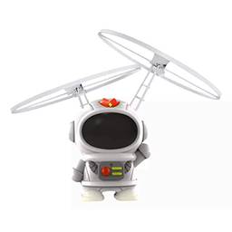 Mini Astronauta Boomerang Helicóptero Brinquedo Com Sensor De Movimento E Luzes LED Recarregável USB 2 Hélices Vôo E Controle Com Uma Mão Cores Branca, Rosa E Azul LINHA PREMIUM SYANG (BRANCO)
